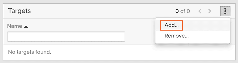 Storage > Protection Groups > Targets > Add をクリック