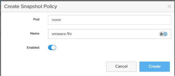 pure storage create snapshot policy