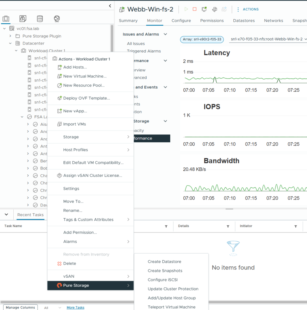 pure storage latency webb wins